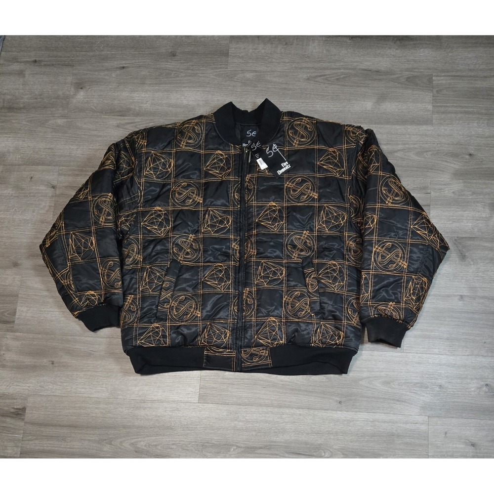 Money Print Five Elementz Coat Embroidered Logo Rap Hip Hop Size 5XL NWT